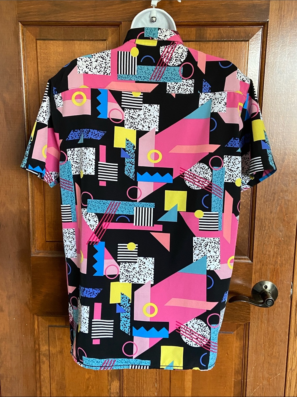 Drill Clothing Company Oh Snap Stretch Retro Geometric Button Down Shirt Small - Picture 5 of 10